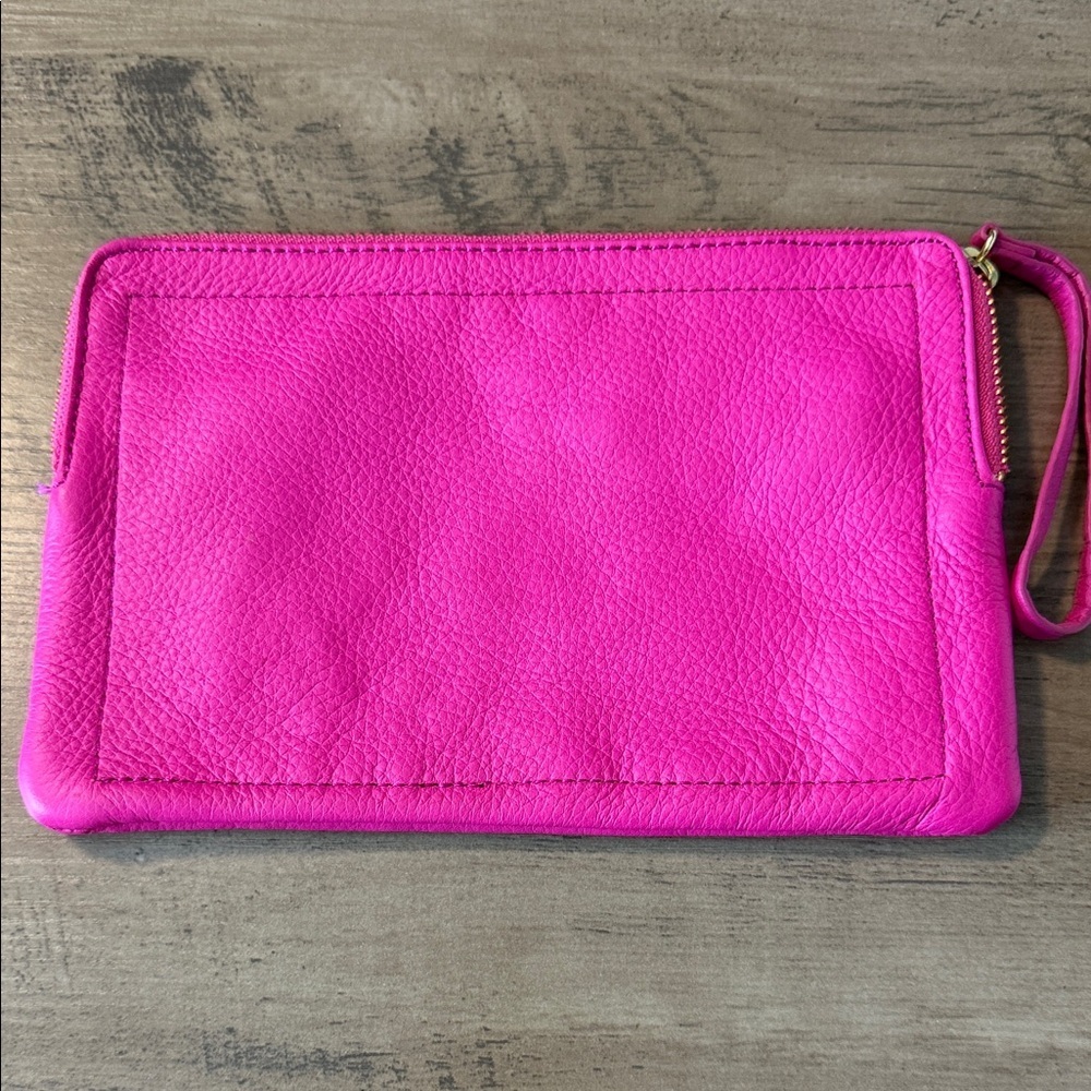 GAP Fuchsia Pink Leather Wristlet Wallet - soft butter leather